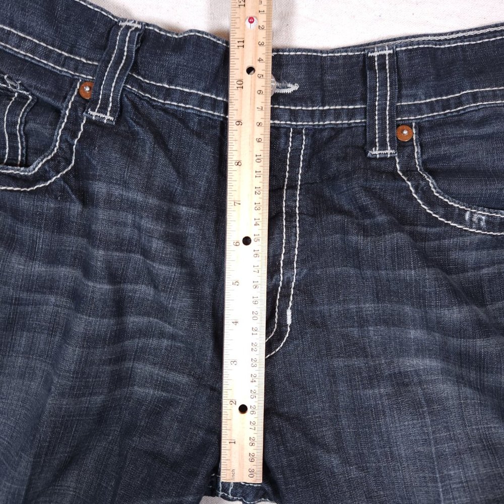 Big Star Blue Jeans Mens 38L Pioneer Boot Distressed Arcuates Stitching USA - Picture 7 of 16